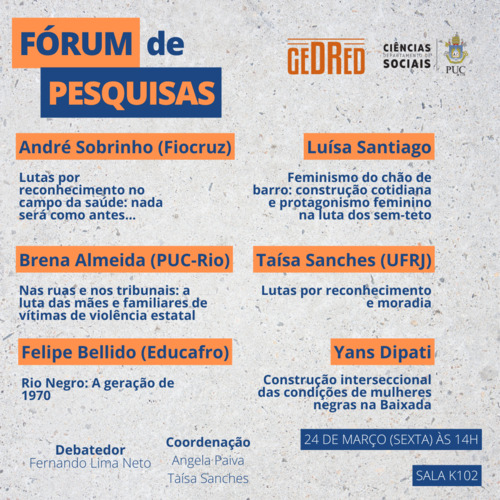 24/03/2023 - Fórum de Pesquisas GEDRED