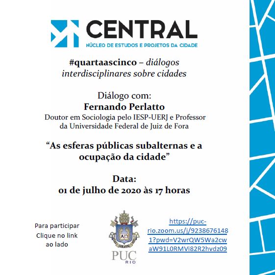 01/07/2020 – As esferas públicas subalternas e a ocupação da cidade