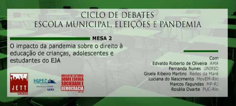 02/10/2020 - Ciclo de Debates: Escola Municipal, Eleições e Pandemia