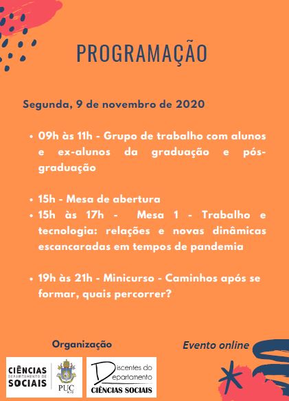 09 a 12/11/2020 – XII Semana de Ciências Sociais: Como resistir em tempos de fragilização social?