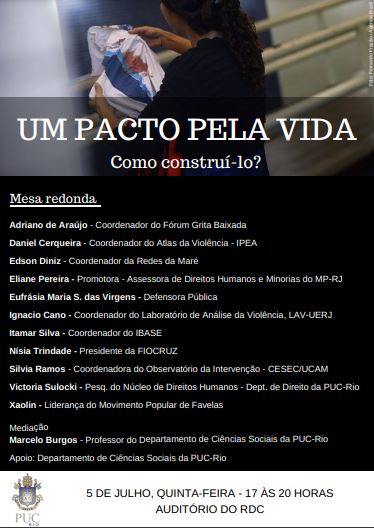 05/07/2018 – Mesa Redonda: “Um Pacto pela Vida – Como construí-lo?”