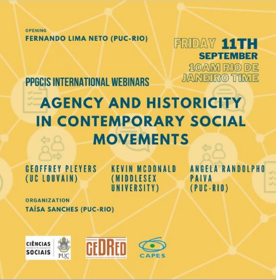 11/09/2020 – International Webinar: Agência e Historicidade nos Movimentos Sociais Contemporâneos