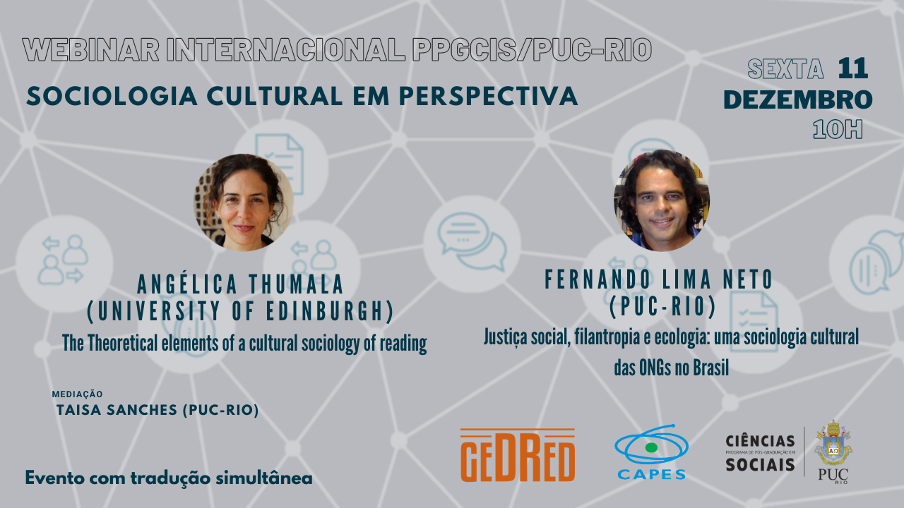 11/12/2020 - Webinário Internacional: Sociologia cultural em perspectiva