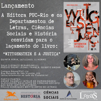 16/11/2023 - Lançamento do Livro: "WITTGENSTEIN E A JUSTIÇA"